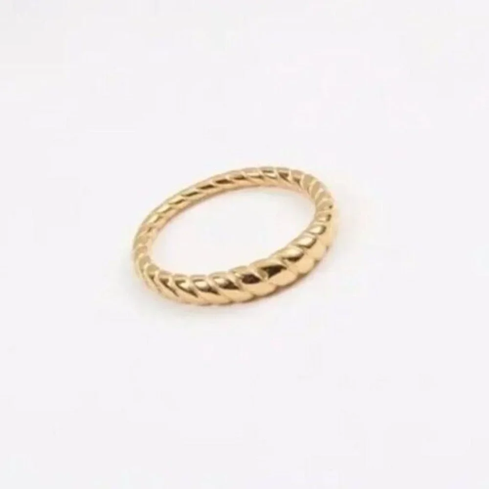 Ring Waterproof Gold Ring Twisted Gold Ring Stacking ring CUTE ring 18K Gold